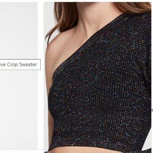 BCBGENERATION Single Sleeve Shimmer Crop Sweater